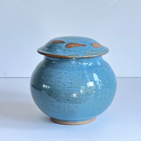 Turquoise Wax Resist Covered Jar