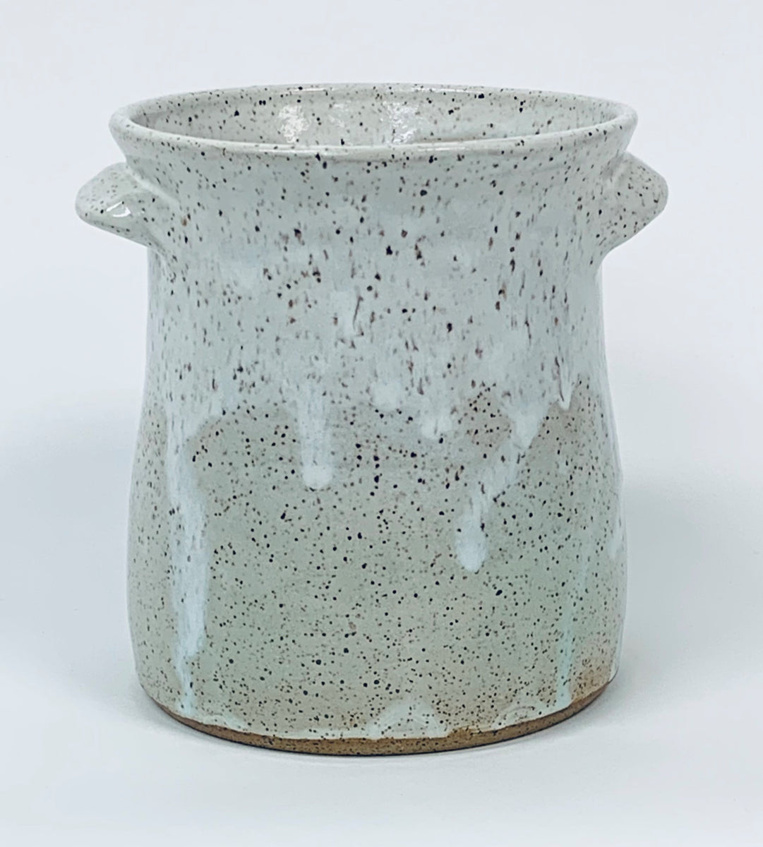 Speckled White Utensil Holder Willowood Pottery