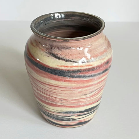 Nerikomi Red & Black  Ginger Jar Vase
