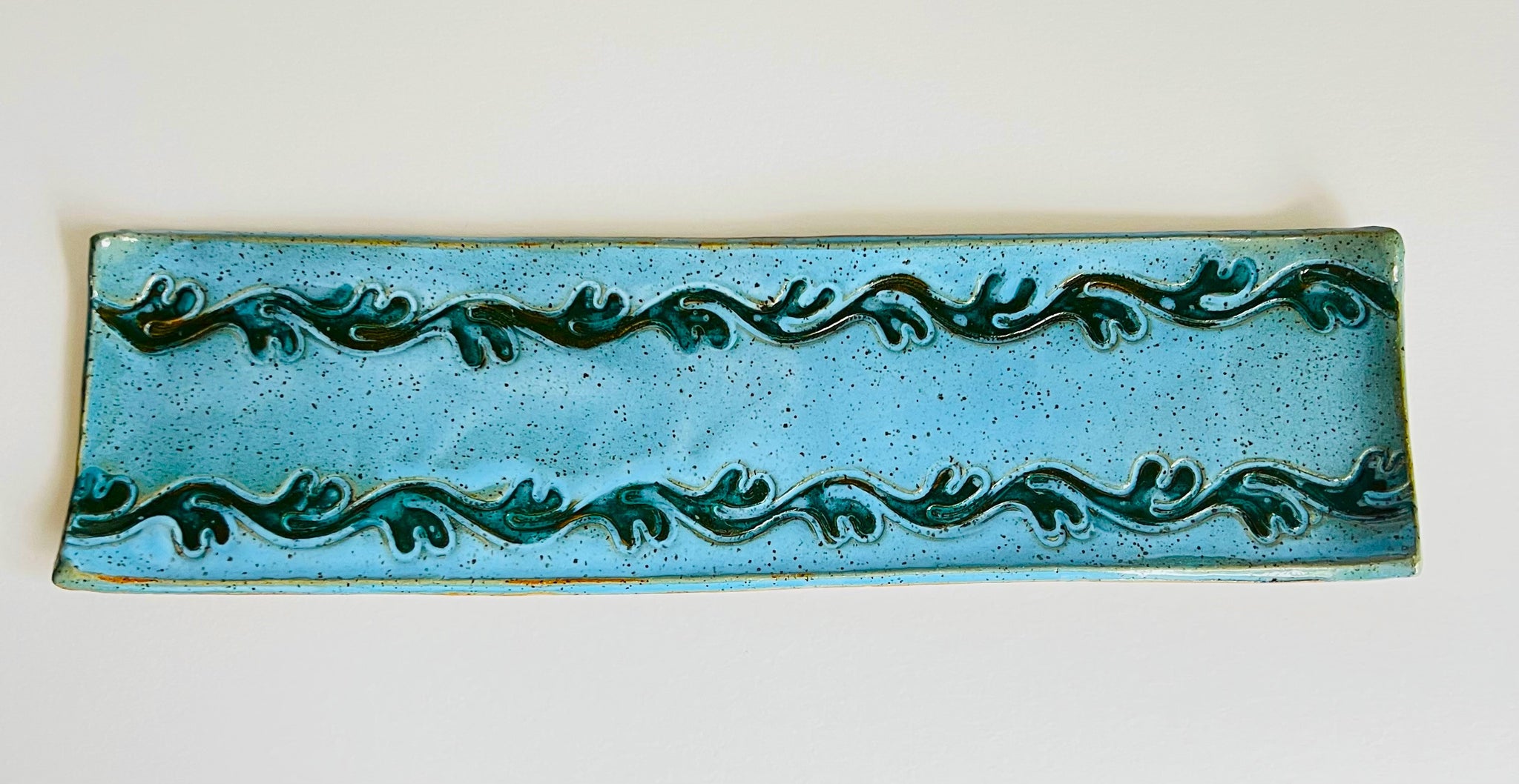 Long Tray with Teal Accent