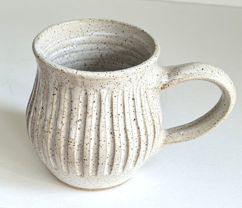 XL Carved White Mug
