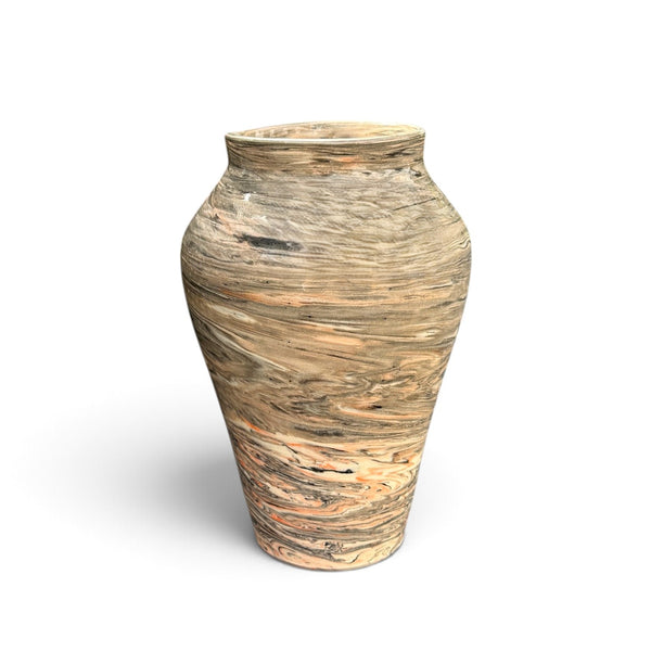 Nerikomi Vase Black & Orange