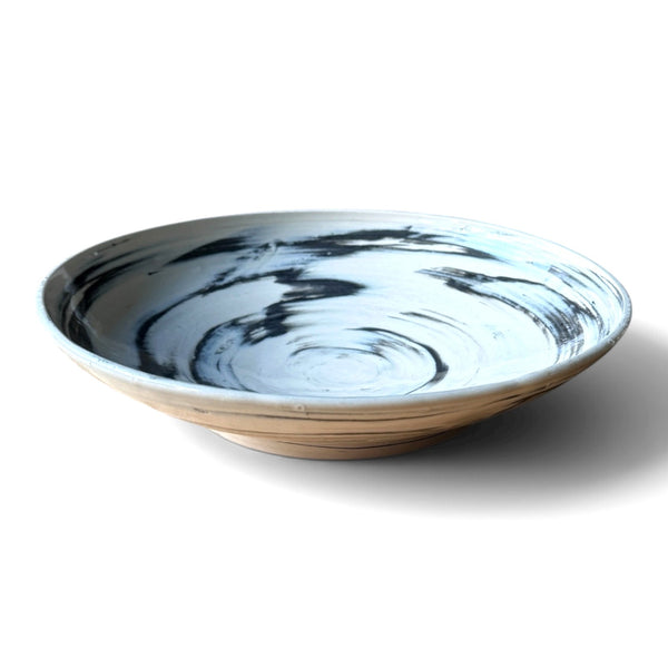 Low Wide Black & White Nerikomi Bowl