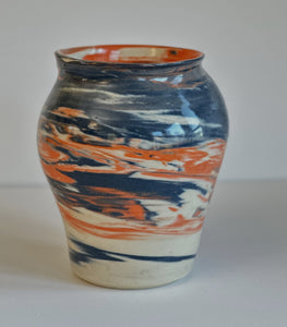 Orange & Blue Swirl Nerikomi Vase