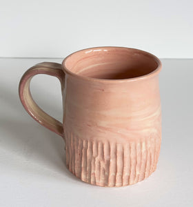 Peach Blush Carved Large Mug