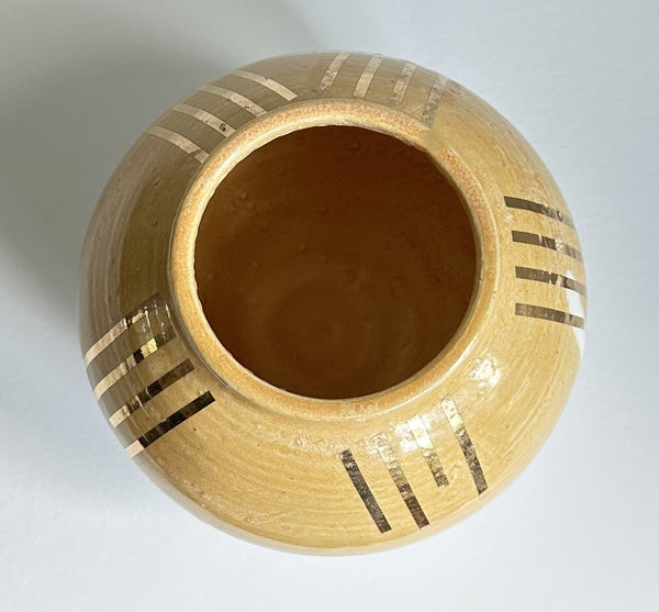 Golden Moon Vase with Lustre Stripes