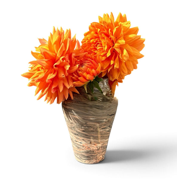 Nerikomi Vase Black & Orange