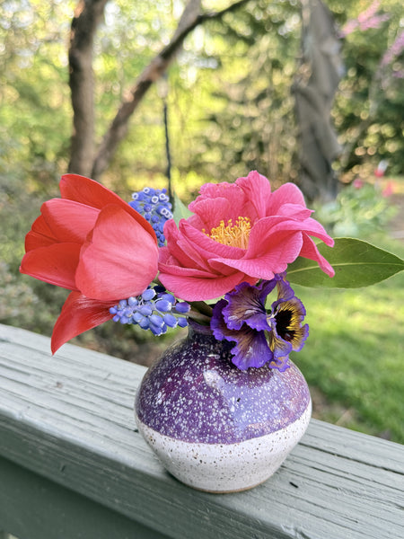 Purple & White Bud Vase