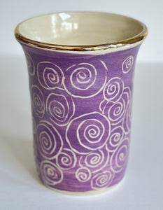 Purple Zentangle Cup - Gold Rim