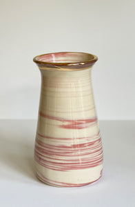 Tall Strawberry Swirl Vase - Gold Rim