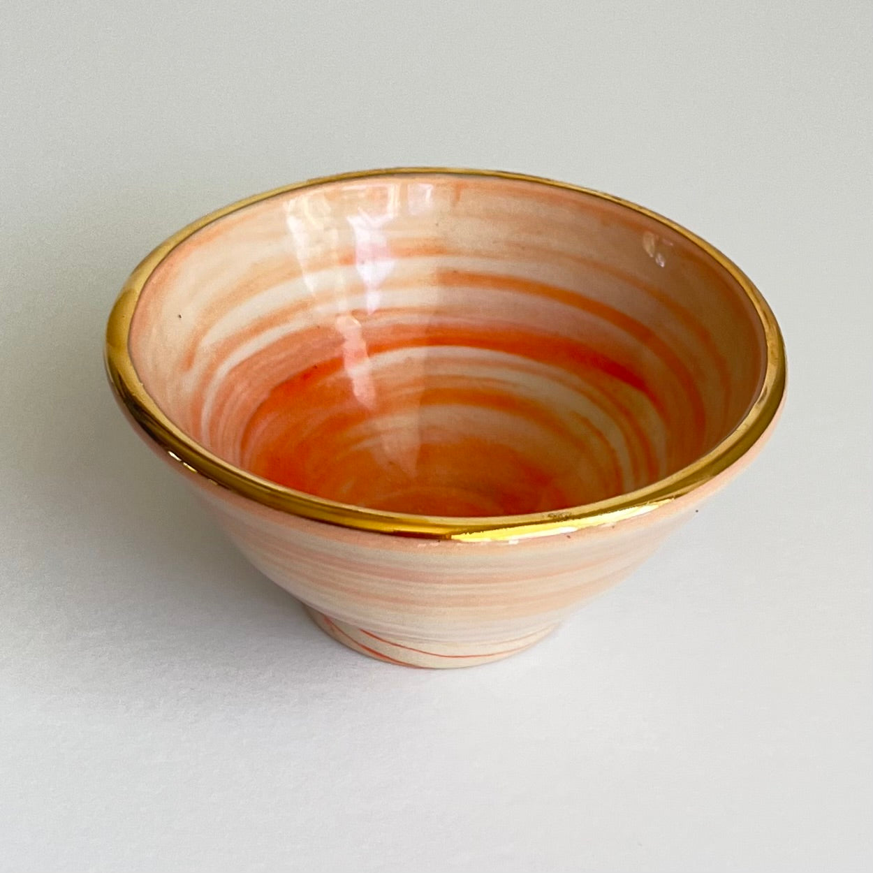 Small "Creamsicle" Swirl Bowl with Lustre