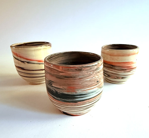Nerikomi Orange & Black Teacup