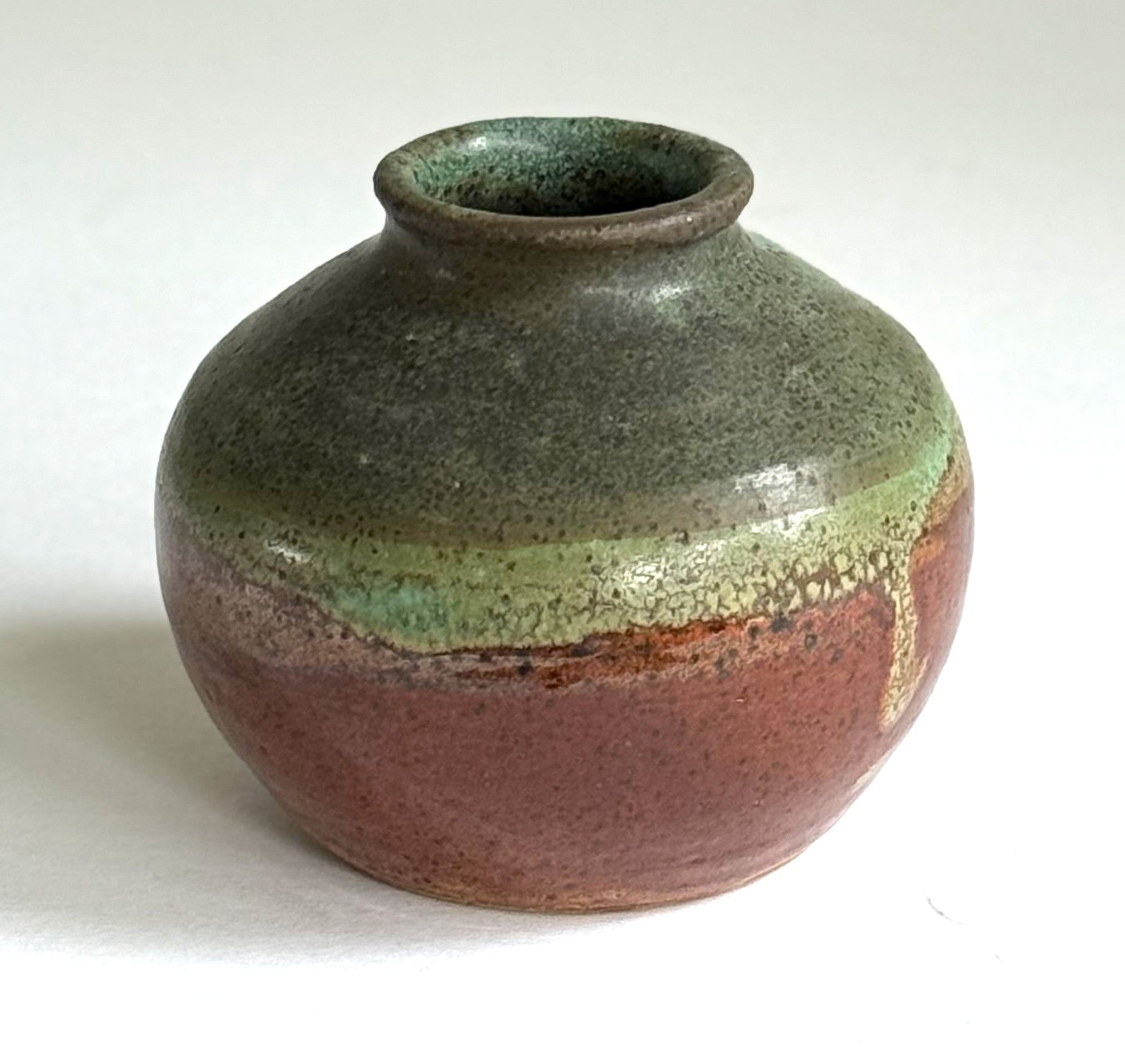 Bud Vase - Verdegris & Iron Red