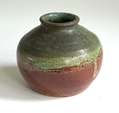 Bud Vase - Verdegris & Iron Red