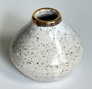 Weed Pot - White with Gold Lustre