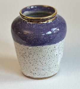 Bud Vase Purple & White Gold Rim