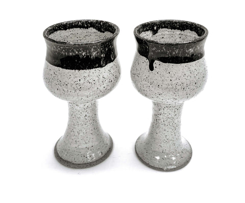Stoneware Goblet White & Black