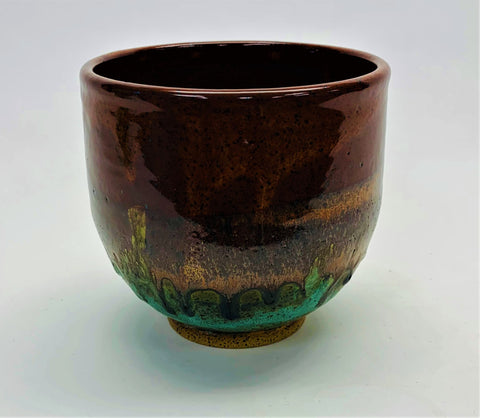 Tall Bowl in Ancient Red & Verdigris Glaze