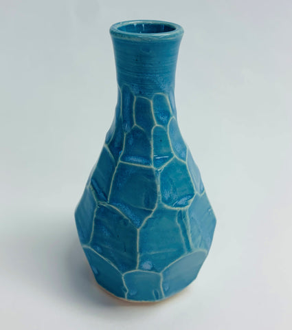 Bud Vase -Turquoise Carved