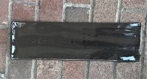 Long Stoneware Tray in "Milky Way" Black and White