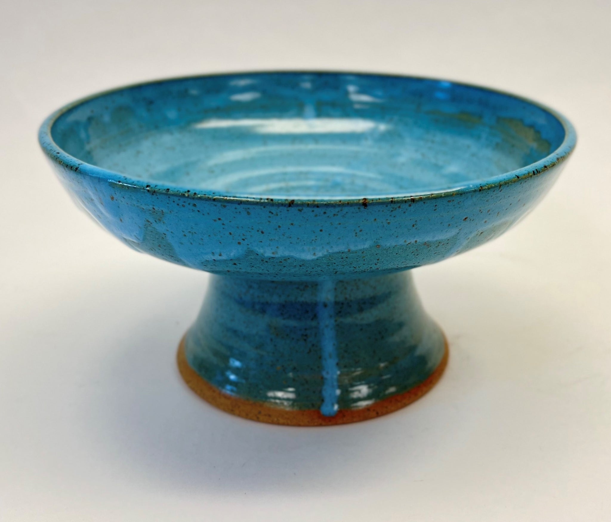 Low Pedestal Bowl - Turquoise