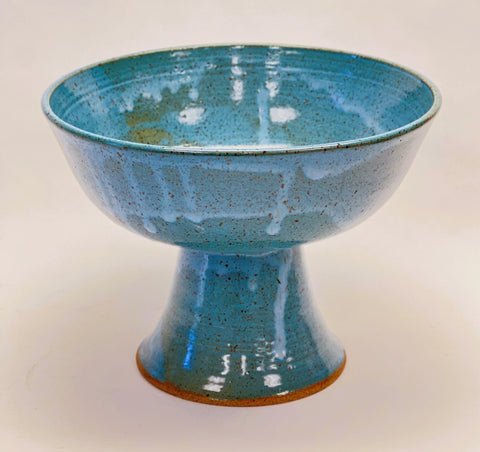 Pedestal Bowl - Turquoise