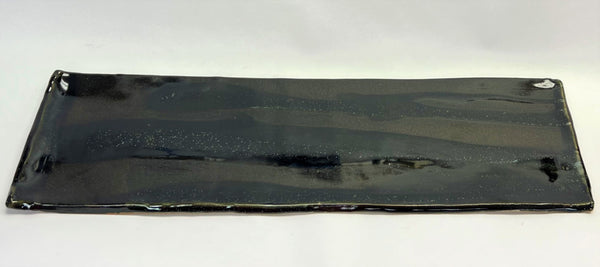 Long Stoneware Tray in "Milky Way" Black and White